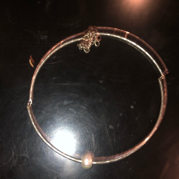 Silver choker with Opal Pearl center - Picture 3 of 3